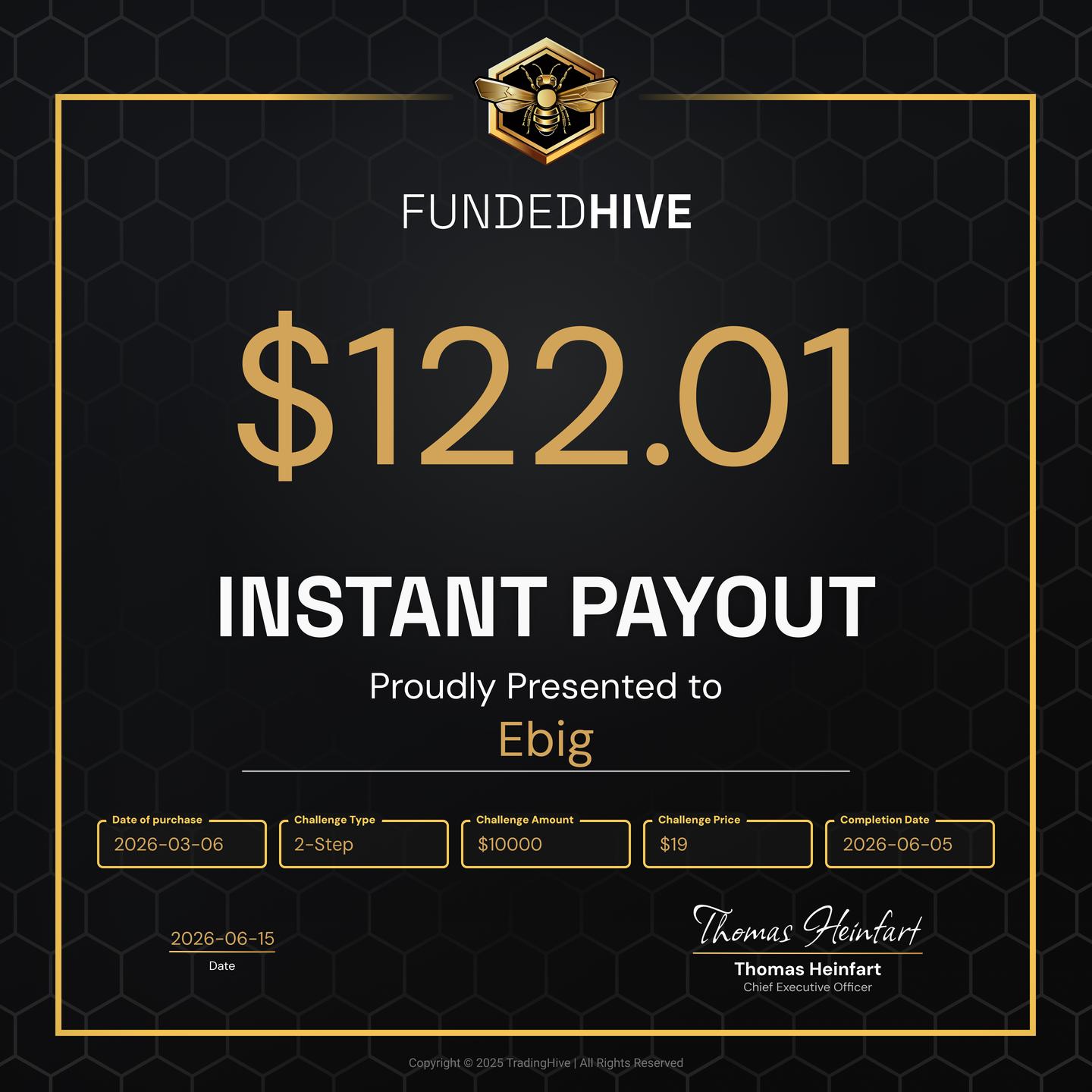 PAYOUT #3100