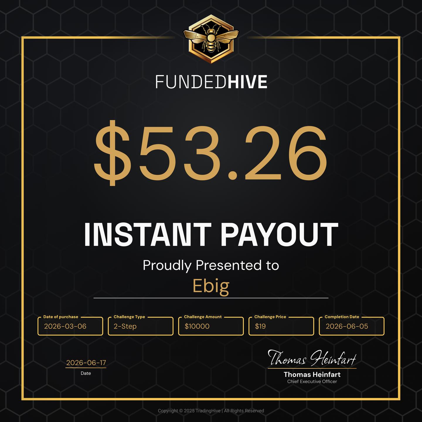 PAYOUT #3121