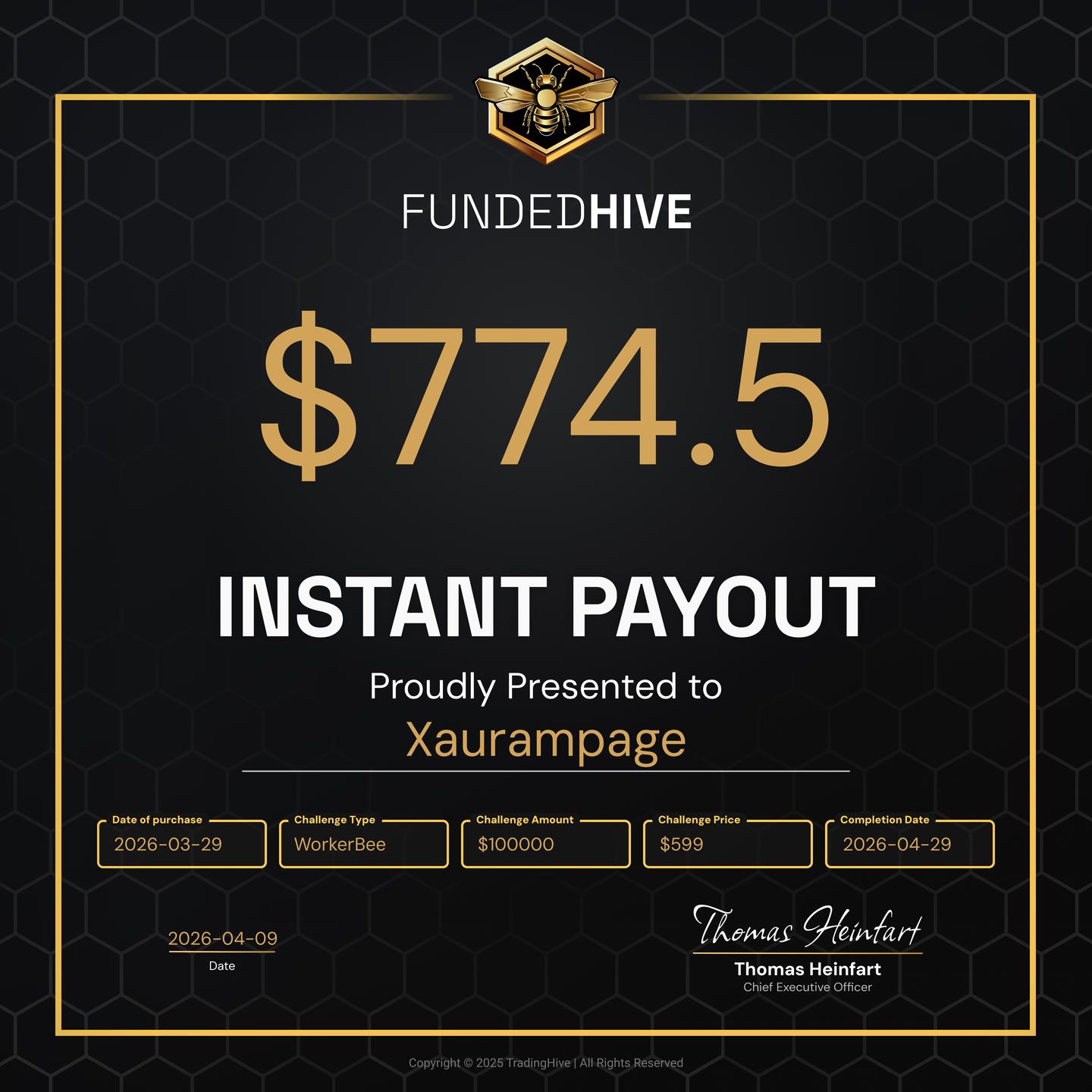 PAYOUT #3320