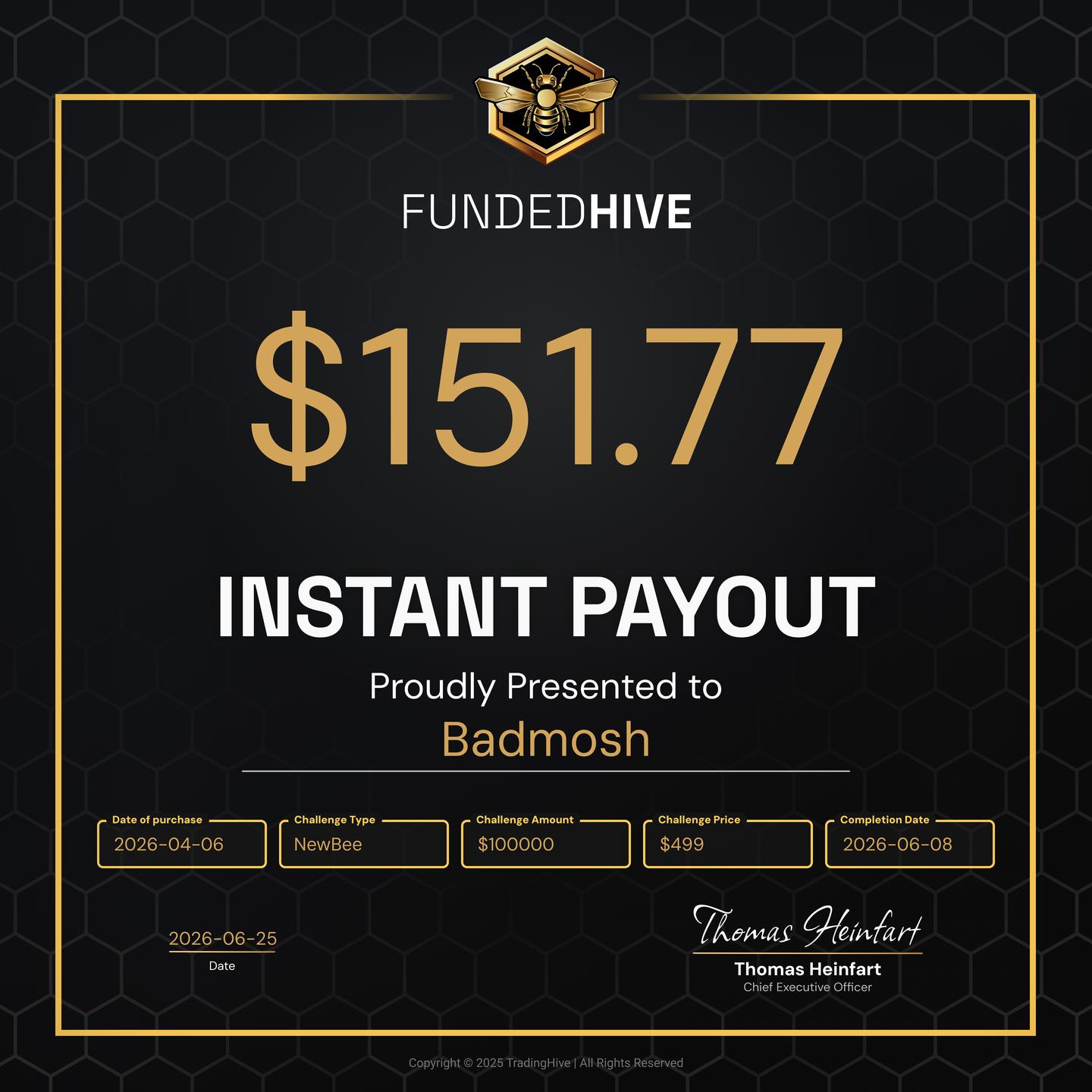 PAYOUT #3391