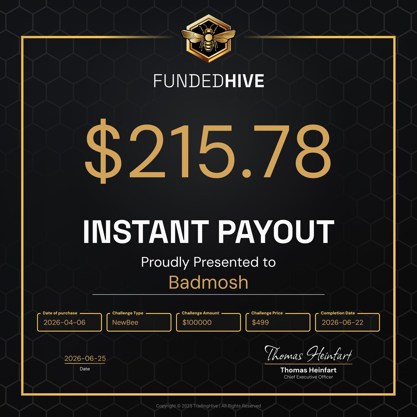 PAYOUT #3392