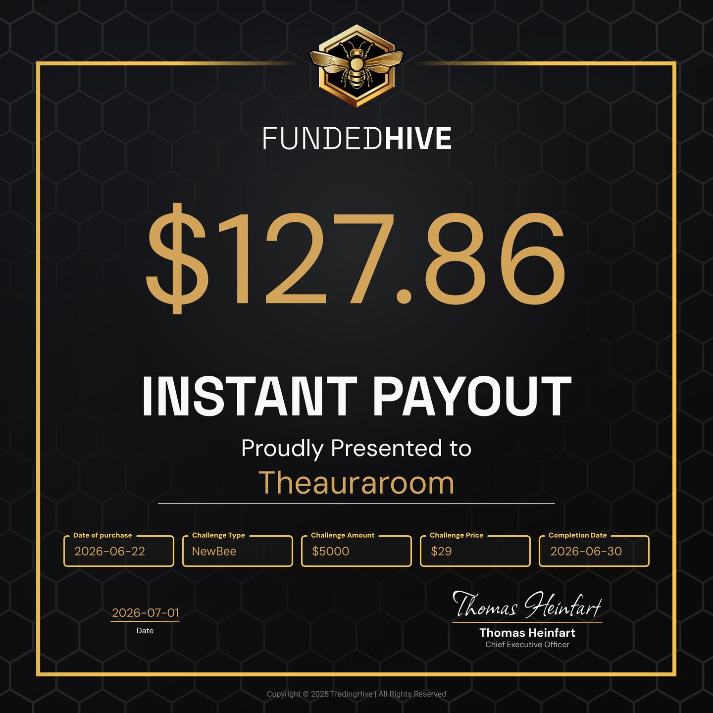 PAYOUT #3609