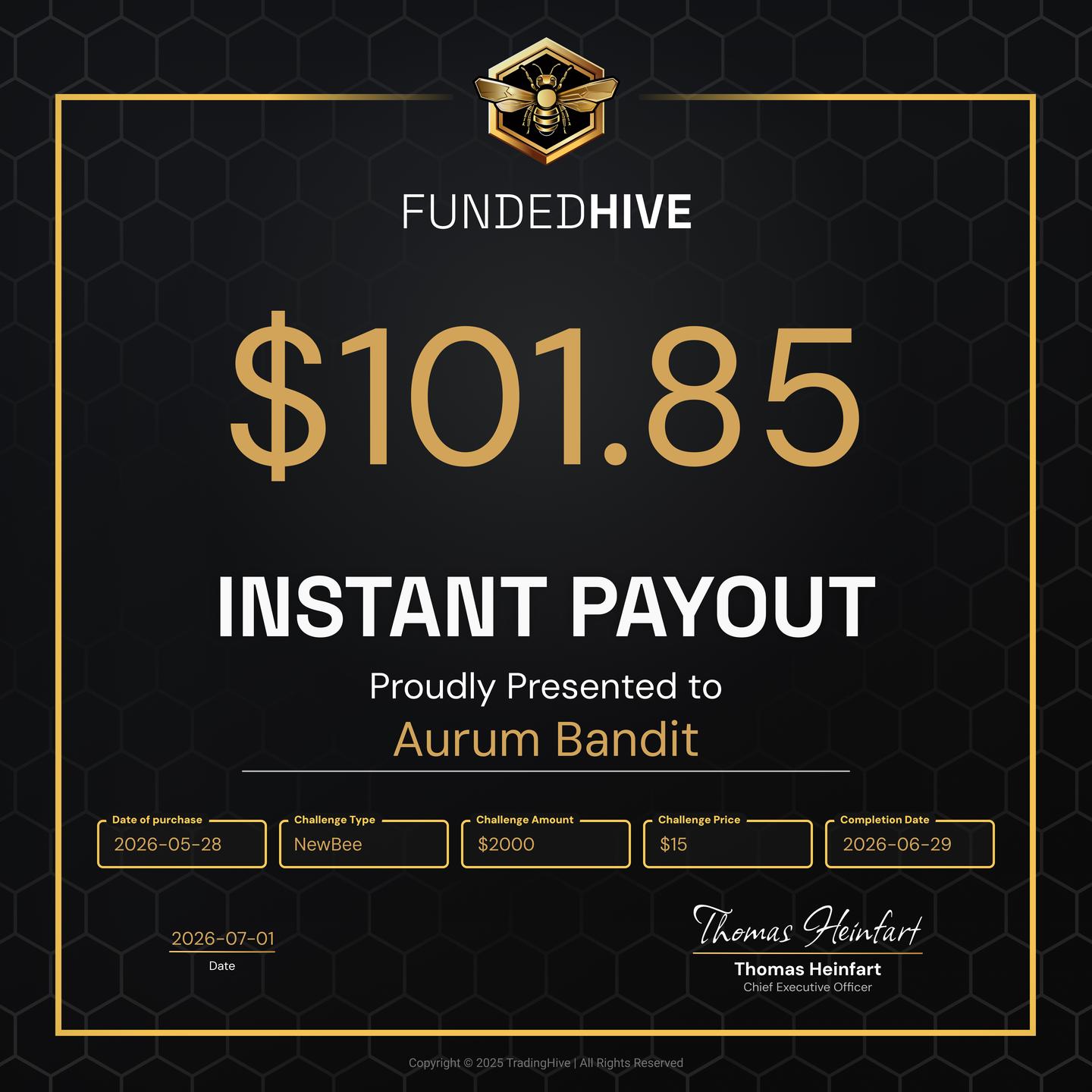 PAYOUT #3610